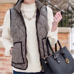 J. Crew Herringbone Puffer Vest